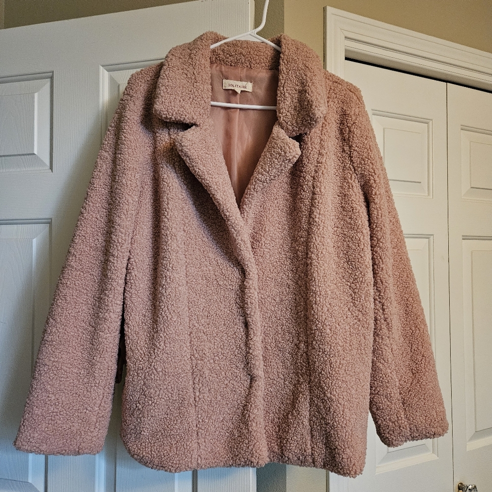 Solitaire Pink Teddy Jacket
